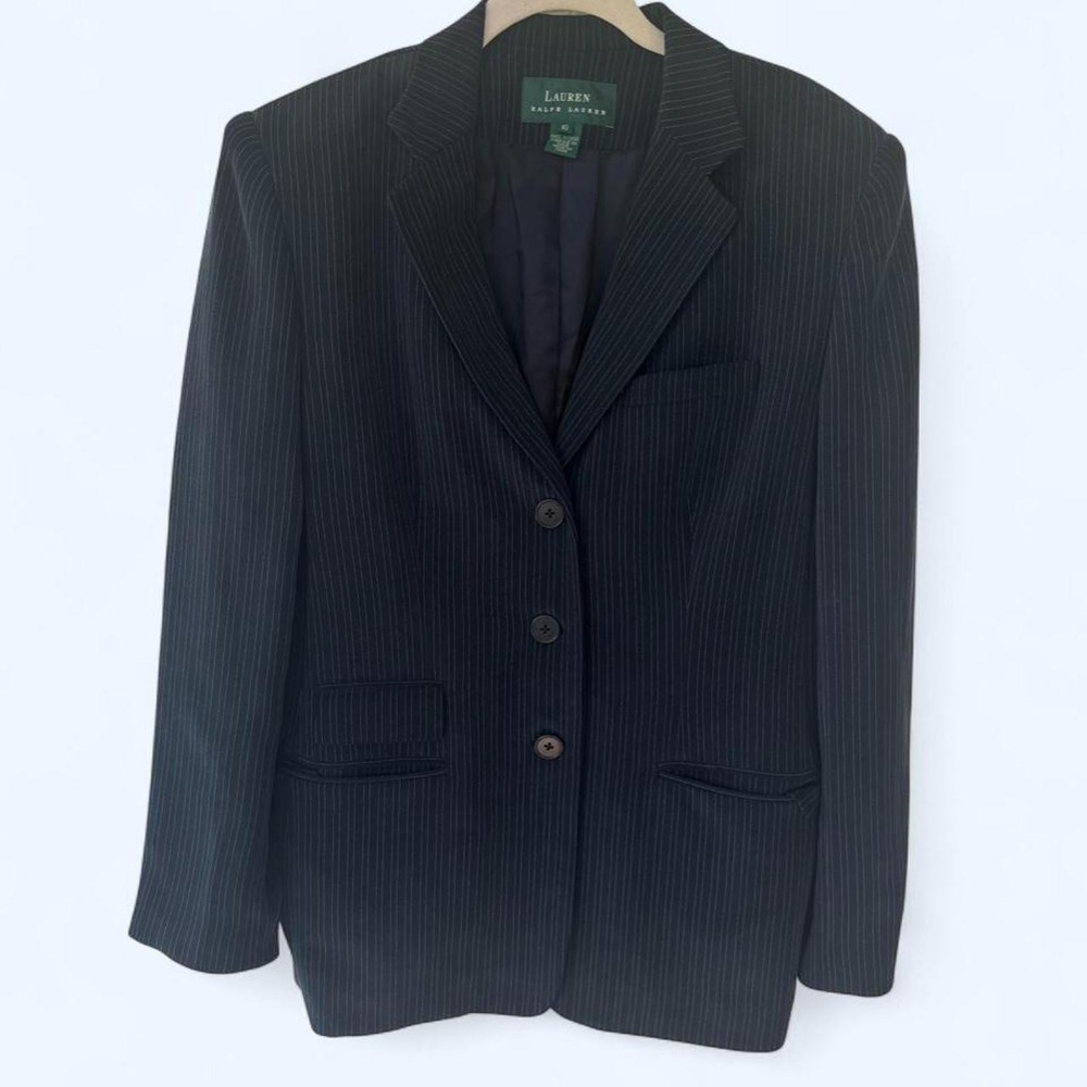 Ralph Lauren black pinstripe blazer Size 10